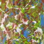 Nature inspired painting of roots reaching deep through living earth